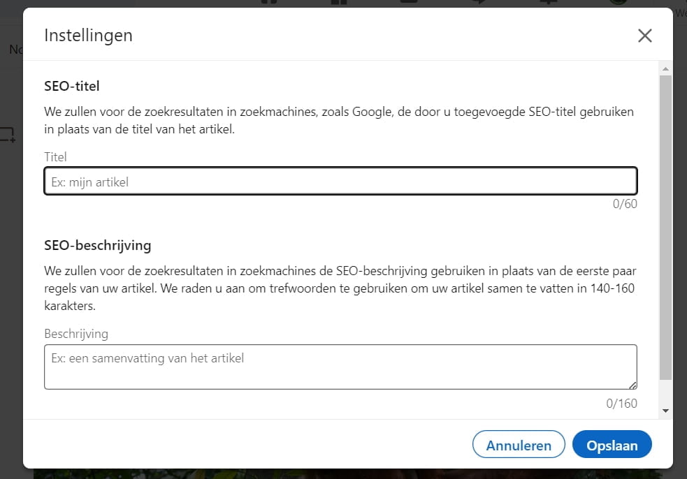 Nieuw: SEO-titel en SEO-beschrijving voor LinkedIn-berichten. 2 LinkedIn SEO titel